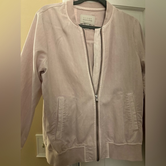 Dusty Pink HINGE Bomber Jacket with Arm Pocket - Picture 8 of 8